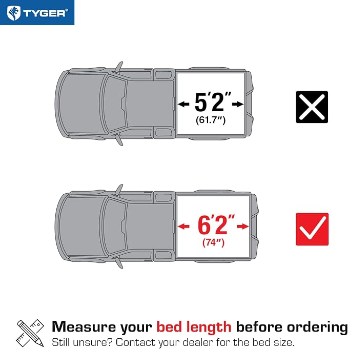 Tyger Auto T1 Soft Roll-up Truck Bed Tonneau Cover Compatible with 2019-2022 Chevy Colorado GMC Canyon | 6'2" (74") Bed | TG-BC1C9055