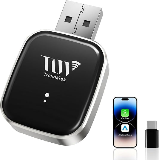 Mini Wireless Carplay Adapter for Apple iPhone/Android - Carplay Wireless Adapter Car Play Dongle Bluetooth and WiFi, [2026 Upgraded]