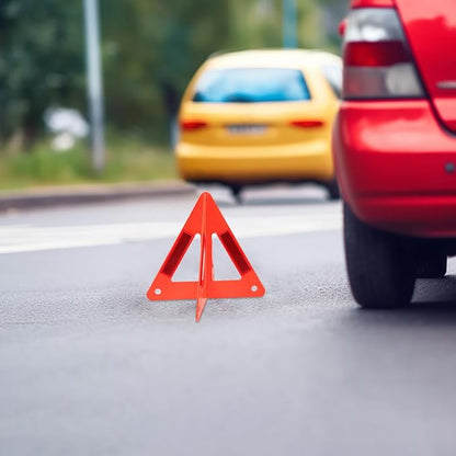 MAGICLULU Car Road Safety Kit 2pcs Reflective Emergency Warning Triangles with Plastic Triangle Signs for Roadside Vehicle Warning and Breakdown Safety