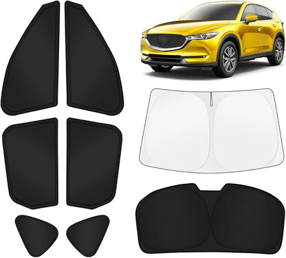 KUST Car Window Shades for Mazda CX-5 2017-2025 2026 Windshield Sun Shade Side Window Cover UV Block Privacy Protection CX5 Accessories for Camping Blackout Rear Back Full Set 8PCS
