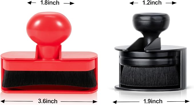 Car Tire Shine Applicator,Vegan Tire Shine Applicator with Curved Brush Head - Large Automotive Tire Dressing Applicator Brush with Storage Stand for Tire Detailing, 3.6 Inch -2pcs (Black&Red)