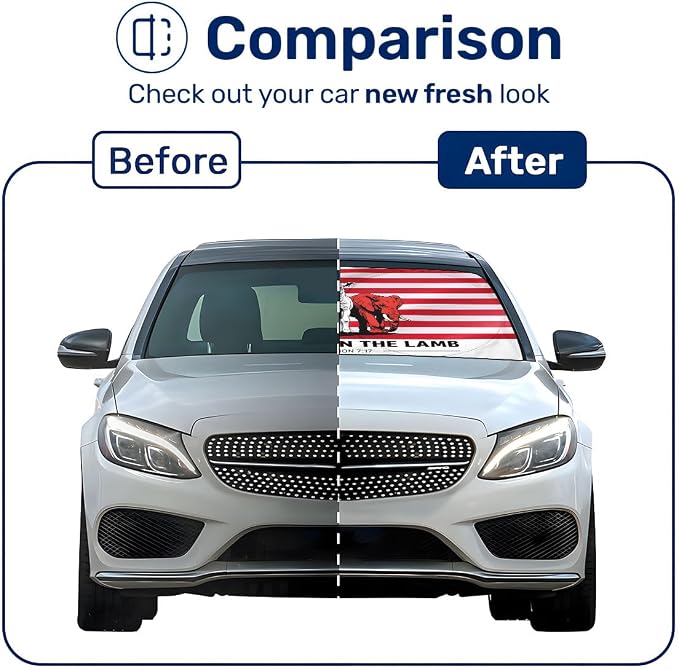 GENANY My Hope is in The Lamb Windshield Sun Shade for Car SUV Truck (64x32 Inches), Automobile Sunshade, Protector Blocks UV, Car Accessories, Auto Decor