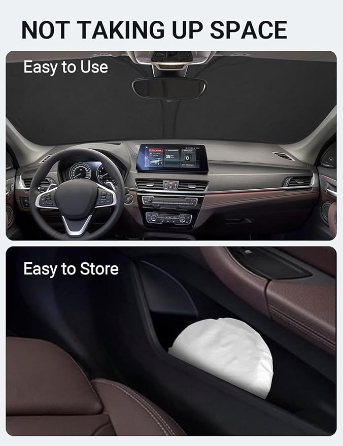 Proadsy 2026 Upgrade Front Windshield Sun Shade Foldable Sunshade Protector Custom Fit 2016-2022 BMW X1 F48 Accessories