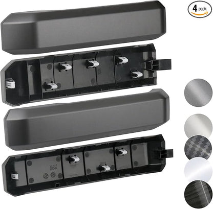 TQPONLY 1 Set Interior Inner Door Handle Cover Trim | Fits 2015-2020 Ford F150 SuperCrew Truck Accessories Replacement | Front and Rear Door Armrest Pull Handle (Dark Gray)