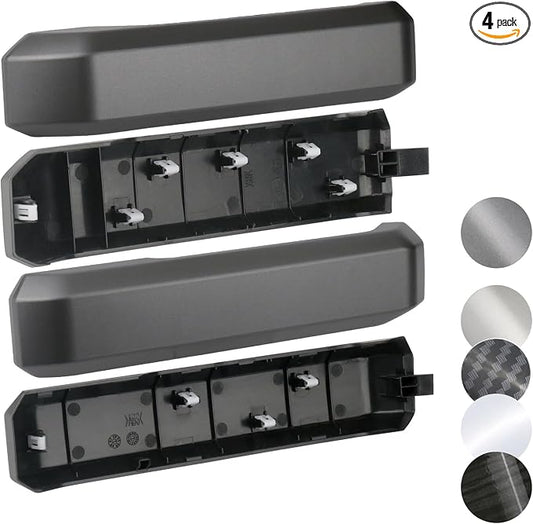 TQPONLY 1 Set Interior Inner Door Handle Cover Trim | Fits 2015-2020 Ford F150 SuperCrew Truck Accessories Replacement | Front and Rear Door Armrest Pull Handle (Dark Gray)