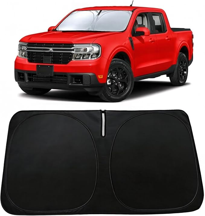 Windshield Sun Shade for Ford Maverick 2022-2026 Accessories, Car Front Window Sun Visor Protector & Heat Shield | 240T Sunshade Protection Blocks UV Rays Keep Your Car Cooler