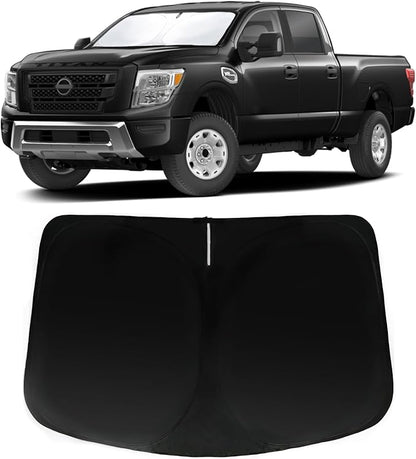 Windshield Sun Shade for Nissan Titan 2020-2024, Car Front Window Sunshade with 240T Sun Visor Protector Blocks UV Rays Heat Sun Shield Accessories