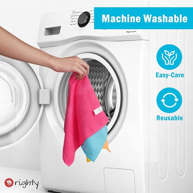 Orighty Microfiber Cleaning Cloth Pack of 12, Microfiber Towels for Cars, Highly Absorbent Car Cleaning Supplies, Lint Free Cloths Clean Rags for Car Care, House, Kitchen, 12x11 inch