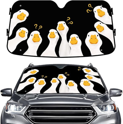 GENANY Silly Goose Windshield Sun Shade for Car SUV Truck (55x30 Inches), Front Window Visor for Windows, Protector Blocks UV