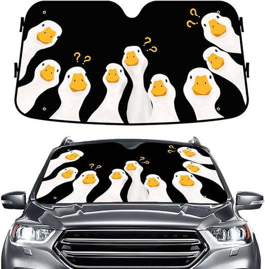 GENANY Silly Goose Windshield Sun Shade for Car SUV Truck (55x30 Inches), Front Window Visor for Windows, Protector Blocks UV