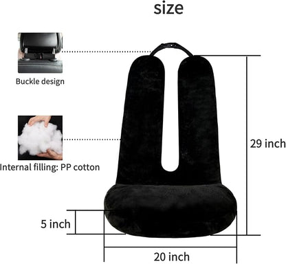FHSGGP Travel Pillow Car Travel Sleep Support Pillow | 2-in-1 Lap Pillow and Car Pillow With Neck and Body Support for Adults and Kids on Long Trips Kids Travel Pillow Black