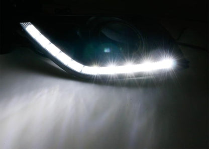 iJDMTOY Xenon White LED Daytime Running Light Kit for 2015-2019 Nissan Versa Sedan, Exact Fit DRL Bezel Assembly Powered by (10) High Power LED Diodes