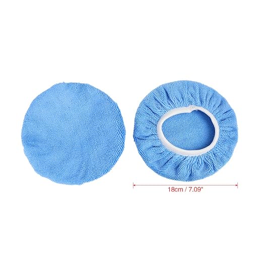 X AUTOHAUX 5pcs Car Polisher Pad Bonnet 7-8 Inch Microfiber Polishing Buffing Pad Cover