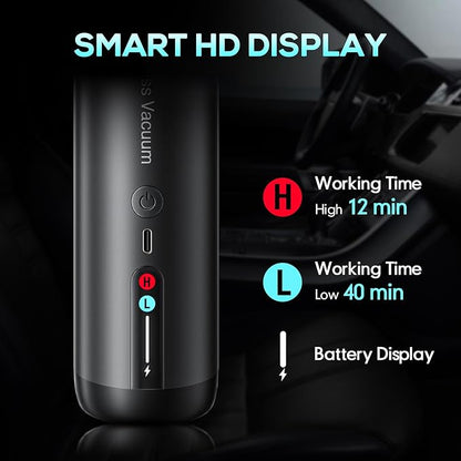 Cordless Car Vacuum, 21KPa Portable Handheld Car Vacuum Cleaner | Pre-filter & HEPA Filter System, 7800mAh Battery, Mini Vacuum with Multi Nozzles for Car, Home, Office, Pet Hair Cleaning