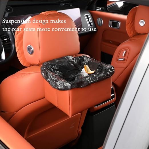 Car Trash Can, Foldable Multifunctional Hanging Storage Box Trash Can with a Roll of Garbage Bag, Multi Pocket Design Suitable for Car, Home, and Office Car Trash Cans (black1)