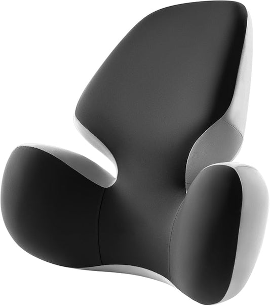 BEBAS Ergonomic Lumbar Support Pillow for Car - Memory Foam Back Cushion for Driving Seat - Comfort Lower Back Pain Relief, Fits Car Seats, Office Chairs, Sofa (BlackGray)