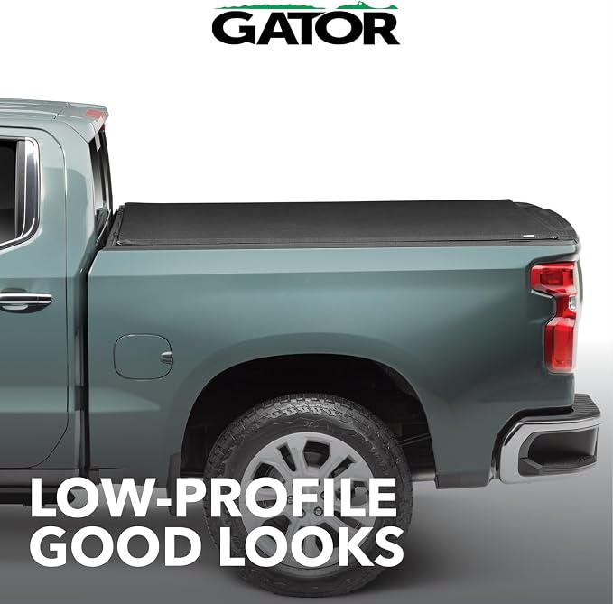 Gator Soft Roll Up Truck Bed Tonneau Cover - Easy-to-Install - No-Drill Installation - Durable Vinyl Roll Up Tonneau Cover - Low-Profile Design - 2019-2026 Chevy/GMC Silverado/Sierra 5'10" Bed