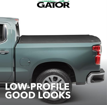 Gator Soft Roll Up Truck Bed Tonneau Cover - Easy-to-Install - No-Drill Installation - Durable Vinyl Roll Up Tonneau Cover - Low-Profile Design - 2019-2026 Chevy/GMC Silverado/Sierra 5'10" Bed