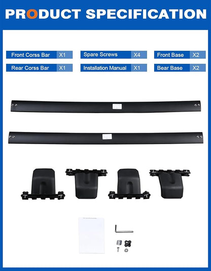 Wonderdriver Roof Rack Cross Bars Compatible with Honda Pilot 2009-2015 with Side Rails, Heavy Duty 200lb Aluminum Crossbars Rooftop Cargo Bag Kayak Luggage Carrier Canoe Kayak Cargo Accessories