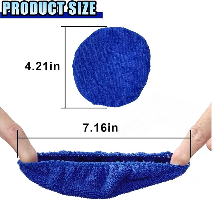 LAINLOY 7 Pack Microfiber Cloths, Replaceable Car Inside Windshield Cleaning Tool Bonnet, Reusable Window Washing Pads Cover Kit, Car Interior Glass Cleaner Towel Fit 5"