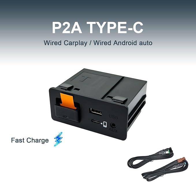 Mazda Apple CarPlay & Android Auto Wired Adapter with Fast Charge & Type-C Port | 2024 Upgraded Retrofit Kit for MZD Connect (2015-2020) | CX-5/CX-9/Mazda3/6/MX-5 | OEM TK78-66-9U0C Hub (P2 PRO)