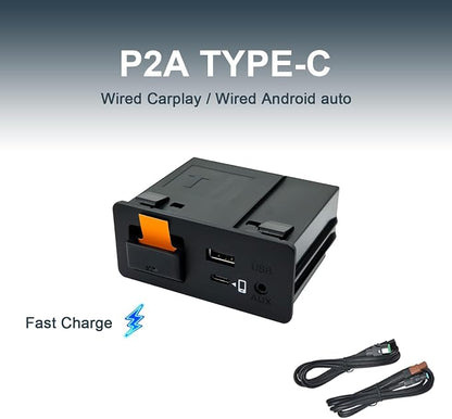 Mazda Apple CarPlay & Android Auto Wired Adapter with Fast Charge & Type-C Port | 2024 Upgraded Retrofit Kit for MZD Connect (2015-2020) | CX-5/CX-9/Mazda3/6/MX-5 | OEM TK78-66-9U0C Hub (P2 PRO)