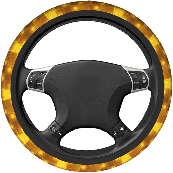 Yellow Bricks Steering Wheel Covers Non Slip Neoprene Universal 15 Inch Steering Wheel Protector Car Cover for Men Women