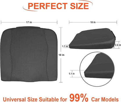 Lofty Aim Car Seat Cushion, Comfort Memory Foam Car Cushions for Driving - Sciatica & Lower Back Pain Relief, Driver Seat Pillow for Auto, Office Chair, Wheelchair - Classic Grey