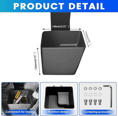 Trunk Organizer Fits for 2010-2024 Toyota 4Runner 5-Seat 2nd Row Trunk Storage Box No-Drill Compatible with 4Runner Accessories (Left Hidden)