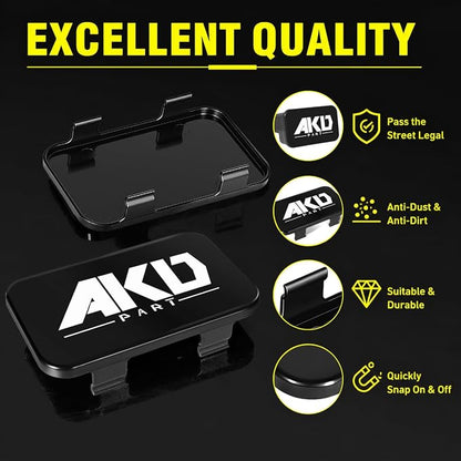 LED Pods Covers 2pcs 3x1.8 Inch LED Pod Lights Black Covers | Street Legal Snap-on PC Protective Lens Light Bars Cover for Offroad Driving Fog Ditch Lights