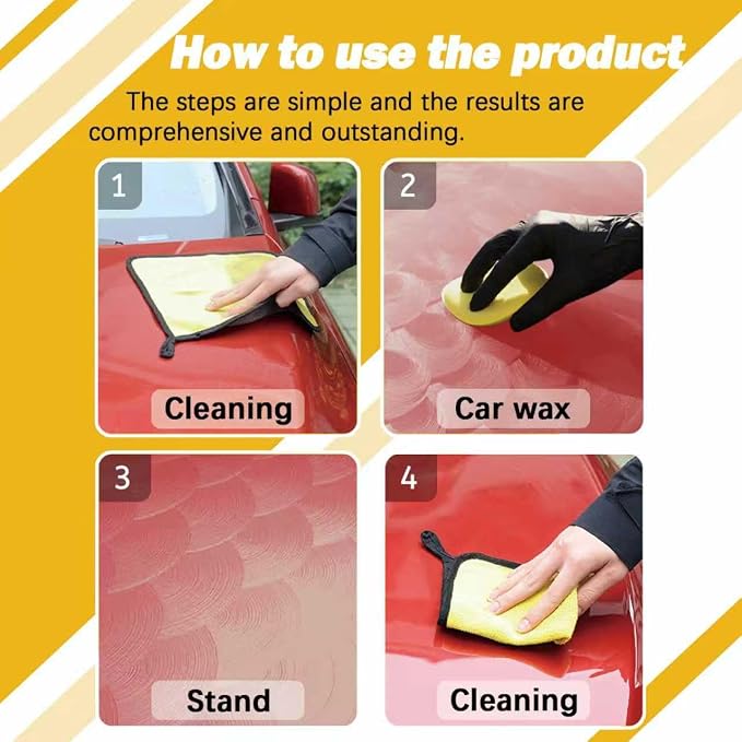 Car Wax High Gloss Shine, Long Lasting Paint Protection, Superior Hydrophobic Water Repelling Properties, Natural Wax for Minor Scratch Repair and UV Protection, Safe for All Vehicle Colors
