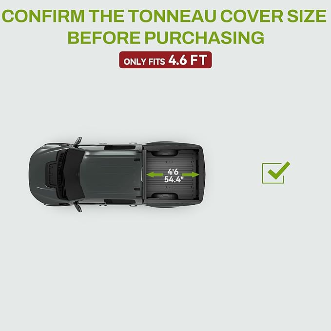 AUTOSAVER88 Low-Profile Hard Tri Fold Truck Bed Tonneau Cover Fit for Ford Maverick 2022 2023 2024 2025 2026 with 4.5ft Bed