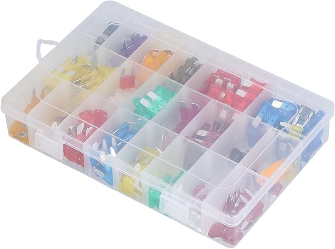 Sonew 300Pcs Car, Automotive Medium Small PES Replacement Kit with 32V, Easy Identification, Transparent Storage Box, Protect Vehicles