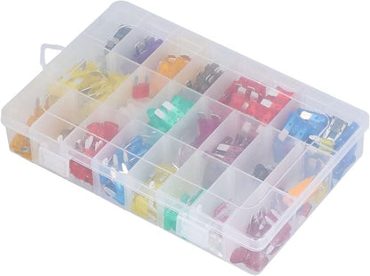 Sonew 300Pcs Car, Automotive Medium Small PES Replacement Kit with 32V, Easy Identification, Transparent Storage Box, Protect Vehicles