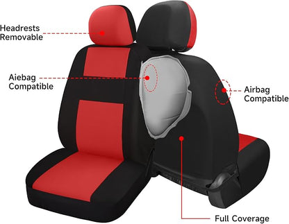VarCozy Seat Covers for Car Front Pair, Breathable Cloth Front Car Seat Covers, Universal Cloth Seat Covers for SUV Sedan Van, Automotive Interior Covers, Airbag Compatible