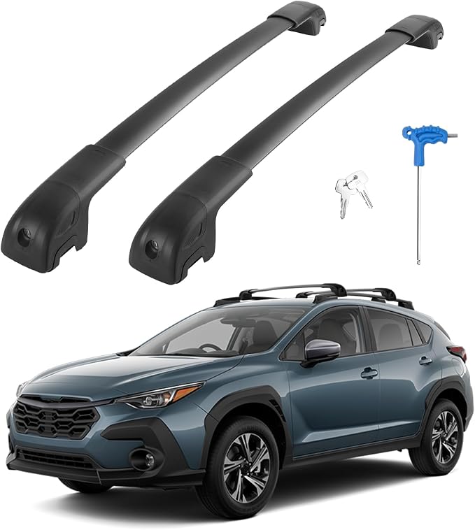 Gdydi 220lbs Crosstrek 2024 2025 Limited/Premium/Sport Lockable Roof Rack Cross Bars Black Aluminum Roof Rack, Fit Side Roof Rails (Not for Wilderness), Rooftop Cargo Carrier Luggage Cross Bars