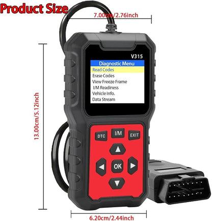 V315 OBD2 Diagnostic Diagnostic Tool Tool, Code Reader, Engine Light Diagnostic Tool, Battery Voltage Tester, for OBD2 Cars & Trucks Since 1996
