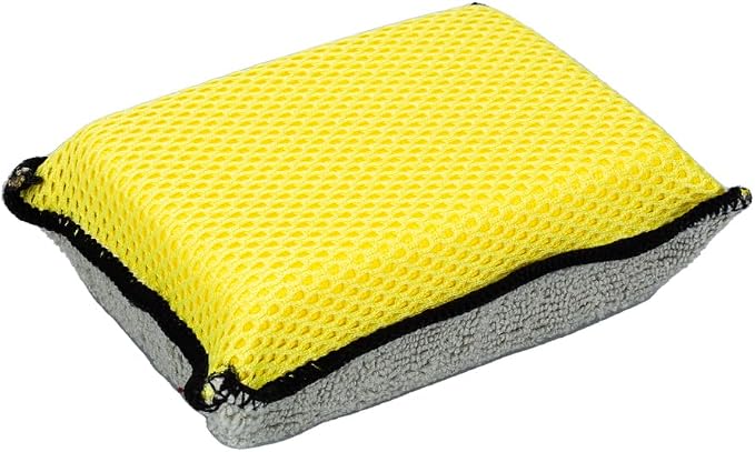 Maxshine Premium Microfiber Waxing Applicator for Car Detailing, Yellow & Grey, 9x13x4cm, 3 Pack