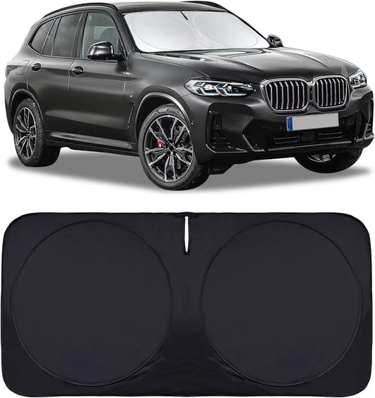 Windshield Sun Shade Foldable Sunshade for 2024 X3 SUV Windshield Cover Custom-fit 2023 2022 2021 2020 2019 2018 BMW X3 UV Relfective Sun Visor Protector