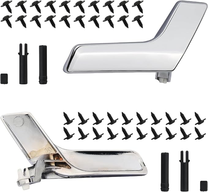 Metal Interior Door Handle Repair Kit (Chrome) | Compatible with Mercedes-Benz W204 X204 C230 C250 C280 C300 C350 C63 GLK250 GLK280 GLK300 | Inside Inner Front or Rear Right Passenger Side Door Lever