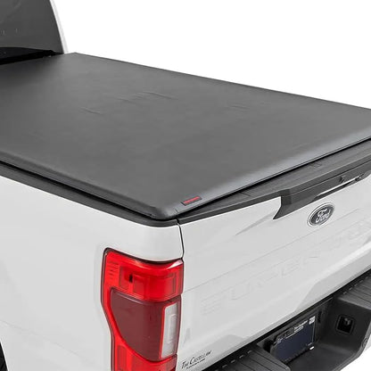 Rough Country Soft Roll-Up Truck Bed Cover for Ford F-250 & F-350 Super Duty (2017-2025) – Fits 6'10 Bed, Low-Profile All-Weather Tonneau Cover