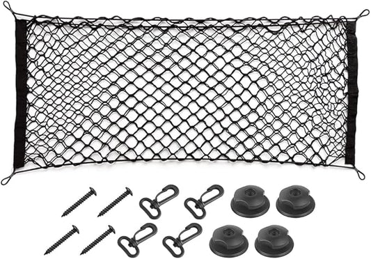 Car Rear Cargo Net, Adjustable Elastic Storage Organizer Net, Trunk Cargo Storage Net, Universal Fit for Car, Vehicle, SUV (43.3"x 15.8")