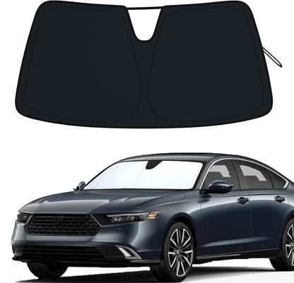 PIMCAR Windshield Sun Shade for 2023 2024 2025 2026 Honda Accord, 310T Reflective Polyester Front Window Sun Visor Blocks UV Rays Foldable Sunshade Honda Accord Accessories