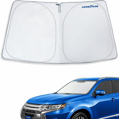 Goodyear Foldable Windshield Sunshade for Mitsubishi Outlander 2014-2021, SUV car Accessories, Sunshade Cover, Sun Shade Car Windshield, Window Sun Blocker - GY008365