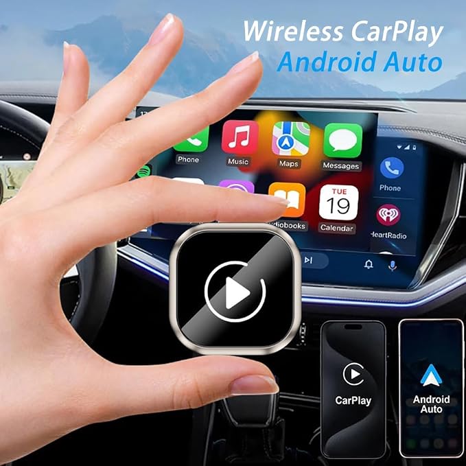 Wireless Carplay Adapter for Ford Edge 2017 2018 2019 2020 2021 2022 2023 2024, 2-in-1 CarPlay Adapter Convert Wired to Wireless, Plug and Play, Stable Connection,A