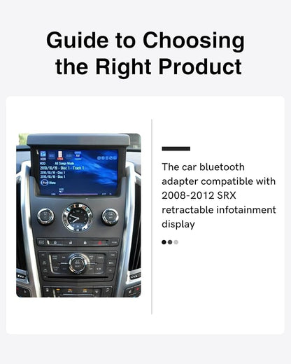 Car Bluetooth Adapter Compatible for 2010-2012 Cadillac SRX with USB Port,High-Resolution Audio Bluetooth Receiver iPod Music Sourse