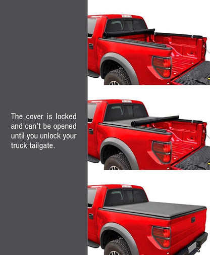 MaxMate Soft Roll-up Truck Bed Tonneau Cover Compatible with 1982-2013 Ford Ranger; 1994-2010 Mazda B-Series | Fleetside 6' (73") Bed | TCF169025