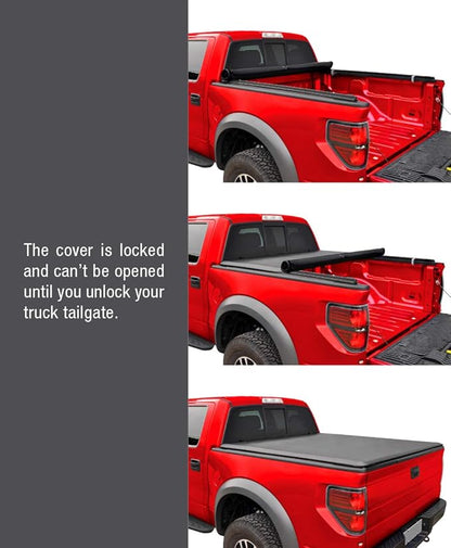 MaxMate Soft Roll-up Truck Bed Tonneau Cover Compatible with 2002-2008 Dodge Ram 1500; 2003-2009 2500 3500 | 6'4" (76") Bed | TCD169056