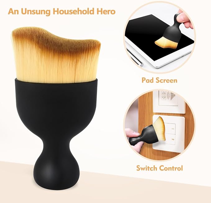 Car Interior Cleaning Brush with Ultra Soft Bristles, Car Duster Interior, Auto Detailing Brushes Dusting Car Accessories for Dashboard, AC Vents, Leather, Scratch-Free (2Pcs_Yellow)