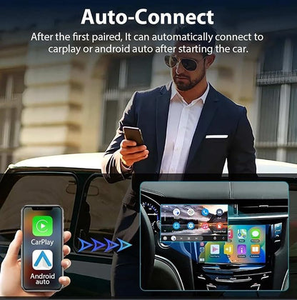 Wireless CarPlay Adapter 2-in-1 for Renault Scenic 2017 2018 2019 2020 2021 2022 2023 2024 2025, USB Design Plug and Play Bluetooth Fast Connection Car Accessories,B